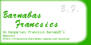 barnabas francsics business card